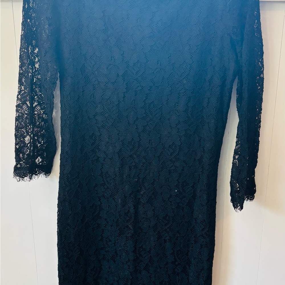 Diane Von Furstenberg Blue Off the Shoulder Long Sleeve Bodycon Dress